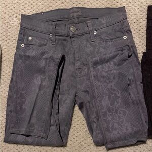 Hudson Jeans Women nico midrise super skinny gray Pebl Print Jeans  26